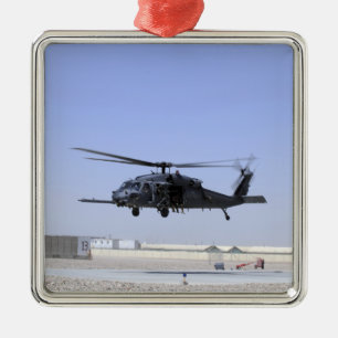 An HH-60G Pave Hawk taking off from Camp Bastio Metal Ornament