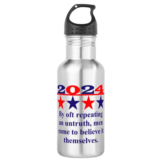 An Honest Man Can Feel No Pleasure - Political Quo Stainless Steel Water Bottle (Front)