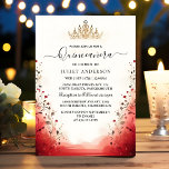 An Hot Pink Crown Tiara Black Lace Red Quinceanera Invitation<br><div class="desc">Set the stage for an unforgettable celebration with An Hot Pink Crown Tiara Black Lace Red Quinceañera Invitation! Featuring bold hot pink and deep red hues, delicate black lace, and a regal tiara, this invitation is perfect for a quinceañera that blends elegance with vibrant style. Invite family and friends to...</div>
