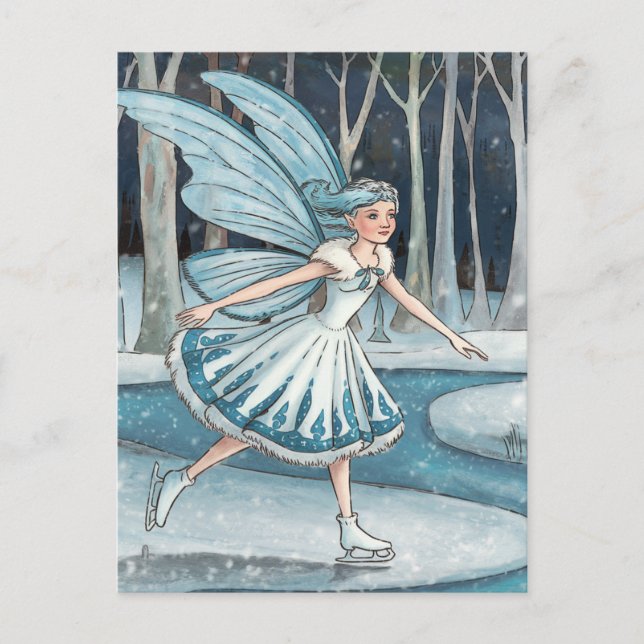 An iceskating fairy postcard (Front)