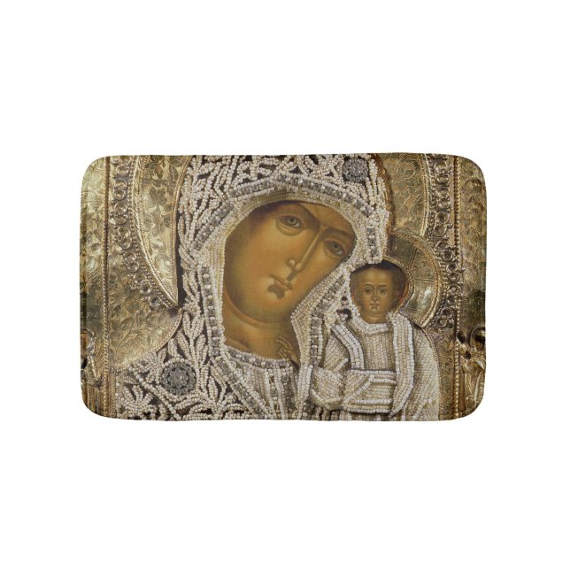 An icon showing the Virgin of Kazan Bathroom Mat (Front)