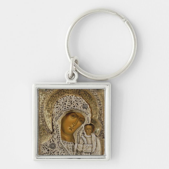 An icon showing the Virgin of Kazan Keychain (Front)