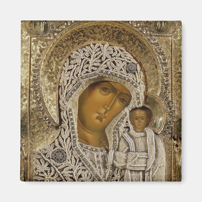 An icon showing the Virgin of Kazan Magnet (Front)