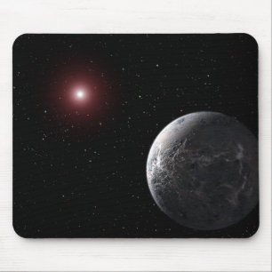 An icy/rocky planet orbiting a dim star mouse pad