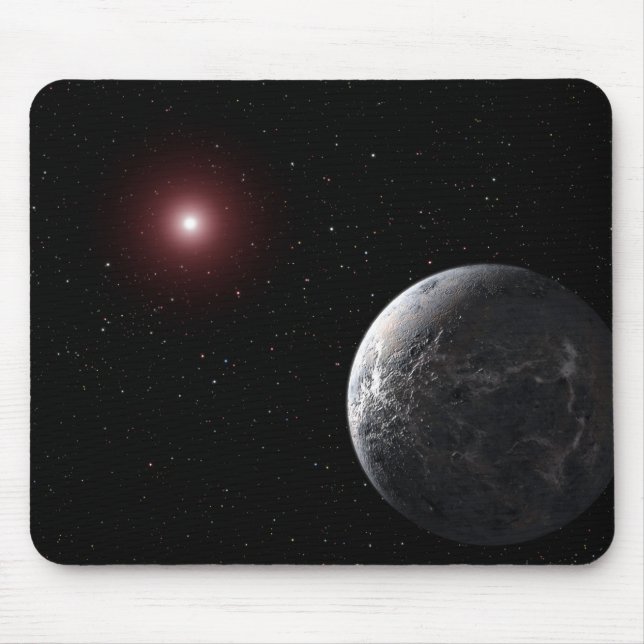 An icy/rocky planet orbiting a dim star mouse pad (Front)