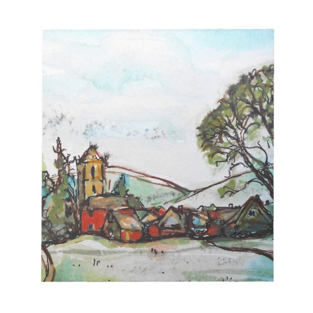 An Idyllic British Village sketch Notepad (Front)