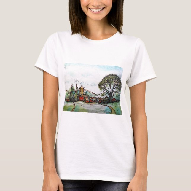 An Idyllic British Village sketch T-Shirt (Front)