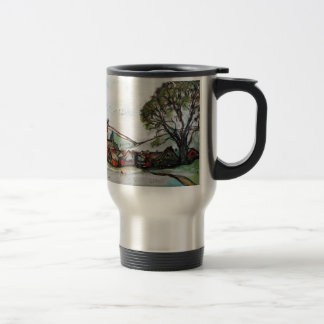 An Idyllic British Village sketch Travel Mug