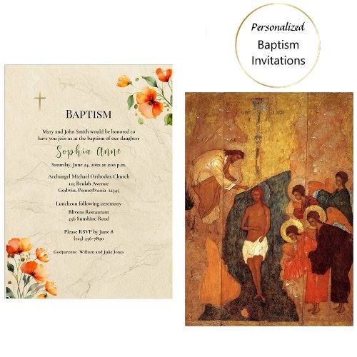 An Illuminated Life Orthodox Christian Baptism Invitation