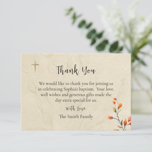 An Illuminated Life Orthodox Christian Baptism Thank You Card