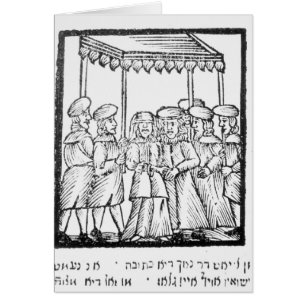 An illustration of a Jewish wedding Cards