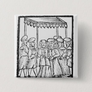An illustration of a Jewish wedding Pinback Button