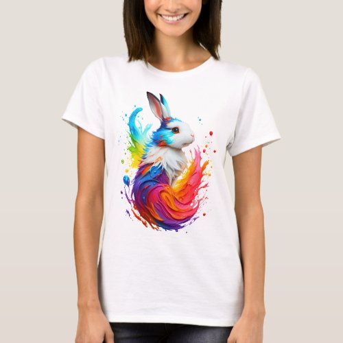 An illustration of a rabbit in Slash Art T_Shirt