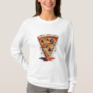 An illustration of a slice of pizza, t-shirt