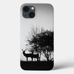 An image of some deer in the morning mist iPhone 13 case