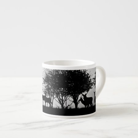 An Image Of Some Deer In The Morning Mist Espresso Cup