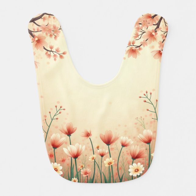 An image that symbolizes warm spring. baby bib (Front)