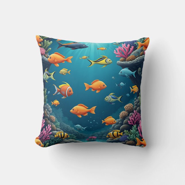 An image under the sea. A pillow cushion (Front)