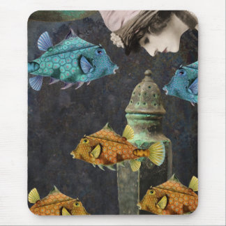 An Imaginary Undersea Adventure Collage Mouse Pad