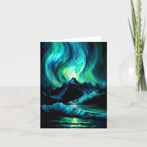 An Impressionistic Painting Hill Aurora Card