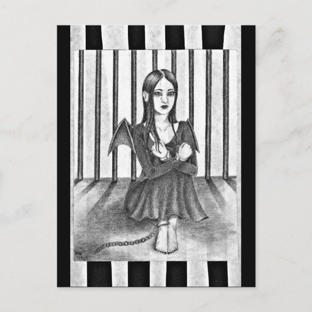 An imprisoned angel postcard (Front)