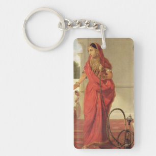 An Indian Dancing Girl with a Hookah, 1772 (oil on Keychain