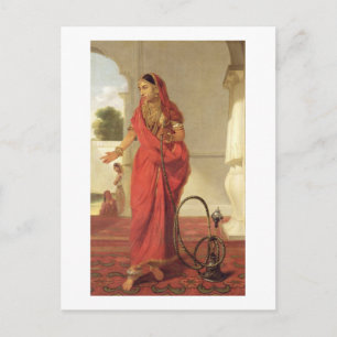 An Indian Dancing Girl with a Hookah, 1772 (oil on Postcard