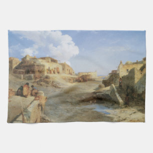An Indian Pueblo, Laguna, New Mexico by Moran Kitchen Towel
