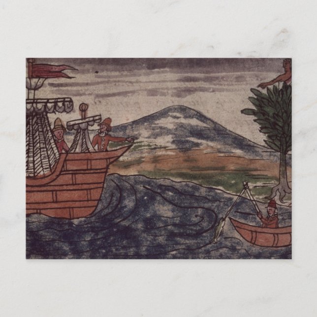 An Indian spy observes Postcard (Front)