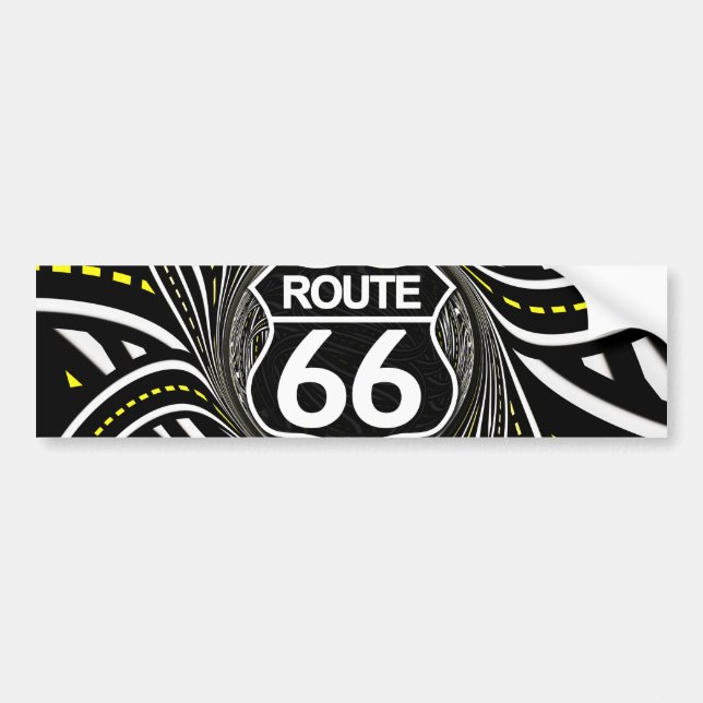 An Infinite Fractal Road on the Legendary Route 66 Bumper Sticker (Front)