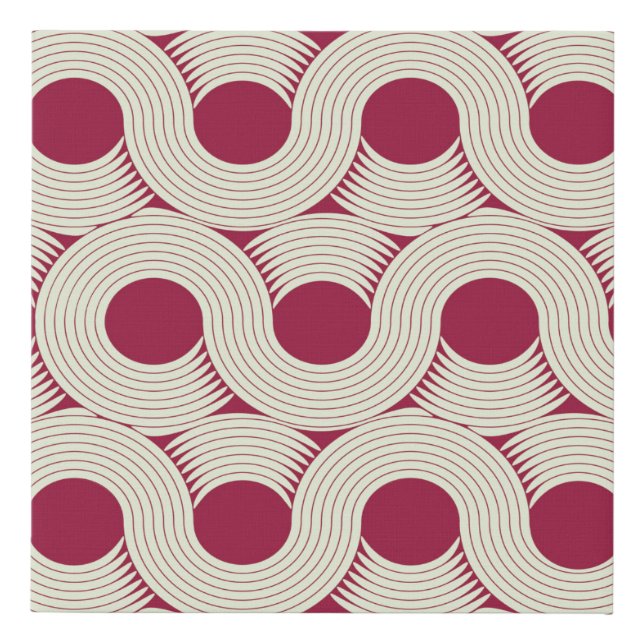 an infinite moebius stripe seamless tile, in red a faux canvas print (Front)