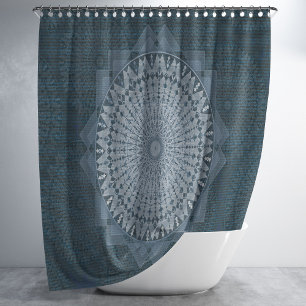 An initiation of the mass blue circle shower curtain