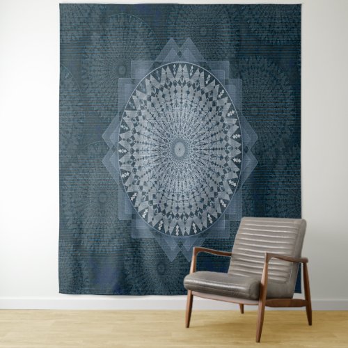 An initiation of the mass blue circle tapestry