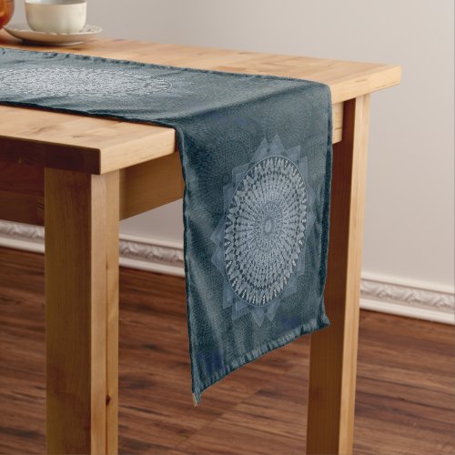 An initiation of the mass circle blue version medium table runner