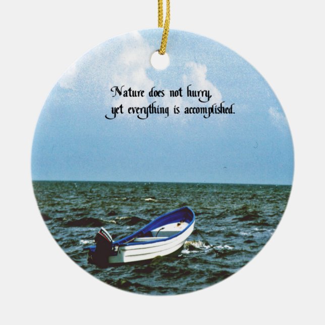 An inspirational message ceramic ornament (Front)