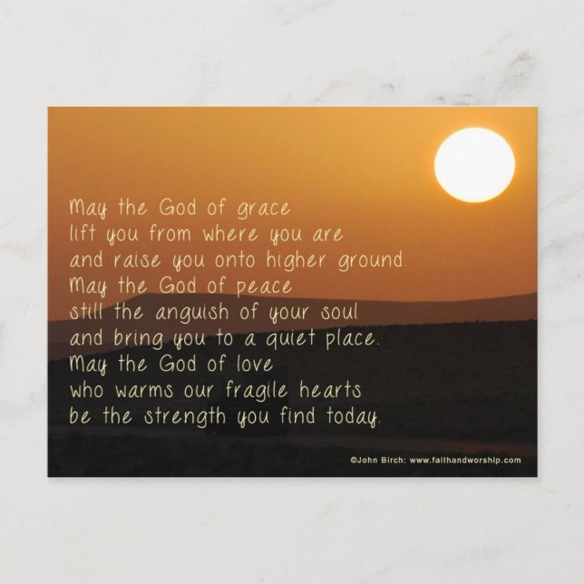 An inspiring prayer for those who are struggling postcard (Front)