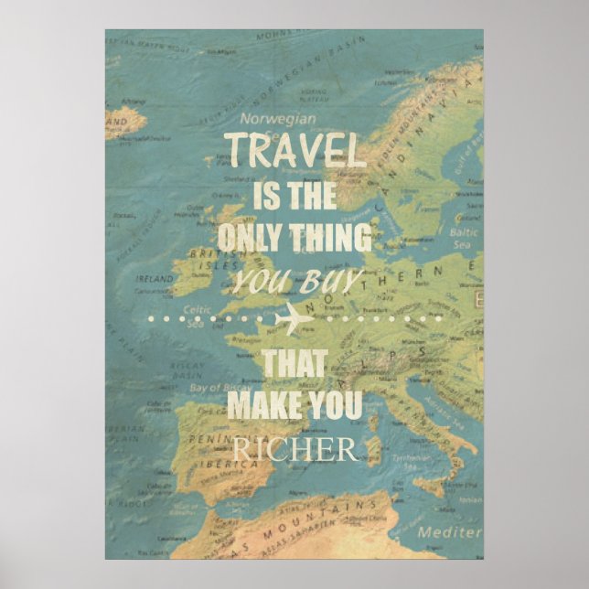 An inspiring travel quotes poster (Front)