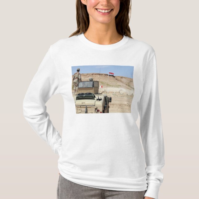 An instructor watches as an Iraqi army soldier T-Shirt (Front)