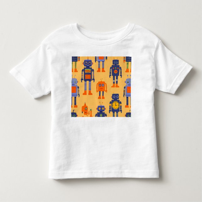 an interesting robot toddler t-shirt (Front)
