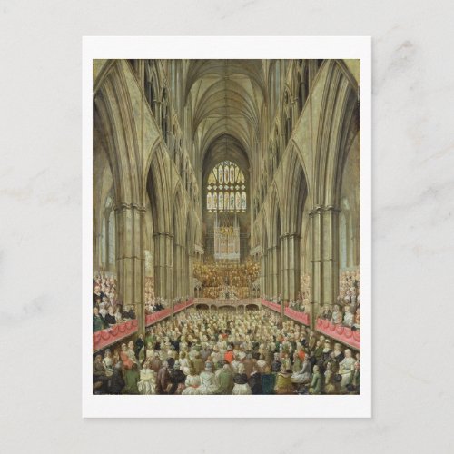 An Interior View of Westminster Abbey on the Comme Postcard