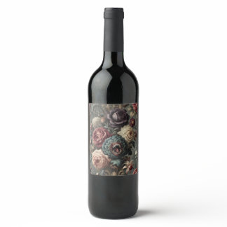🩸 An Intimidating Bloom – Gothic Victorian Wine Label