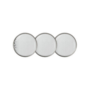 An intricate black and white floral design set aga golf ball marker
