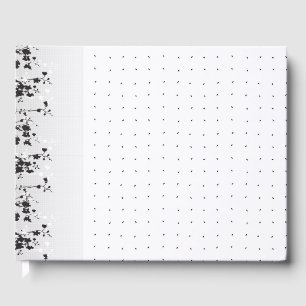 An intricate black and white floral design set aga guest book