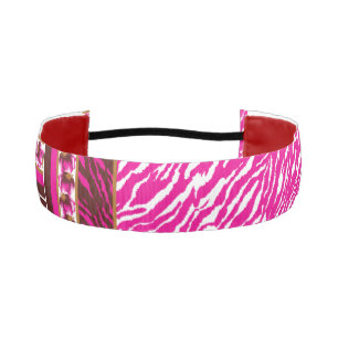 An intricate floral pattern in pink and white, art athletic headband