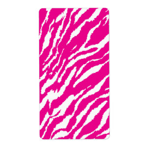 An intricate floral pattern in pink and white, art label