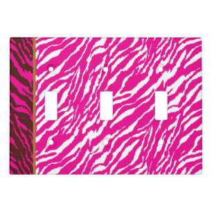 An intricate floral pattern in pink and white, art light switch cover