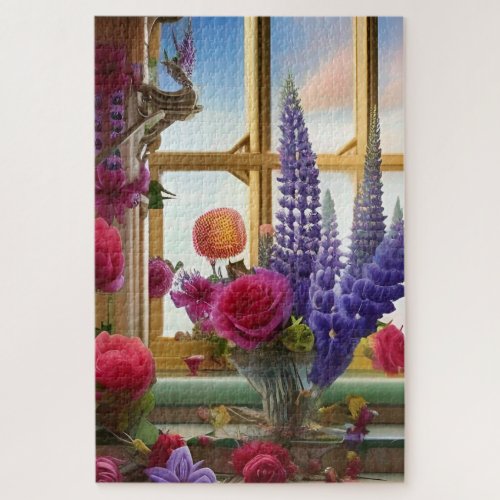 An intriguing colorful floral Bouquet Jigsaw Puzzle