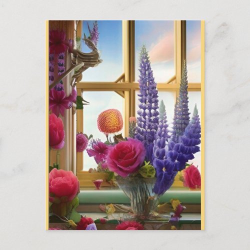 An intriguing colorful floral Bouquet  Postcard