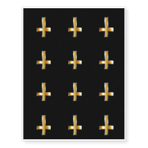 An inverted cross- The Cross of Saint Peter Temporary Tattoos