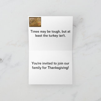 An invitation for Thanksgiving dinner.